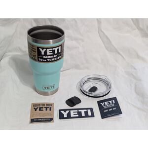 YETI Seafoam 30 oz Rambler Tumbler NWT never used never registered